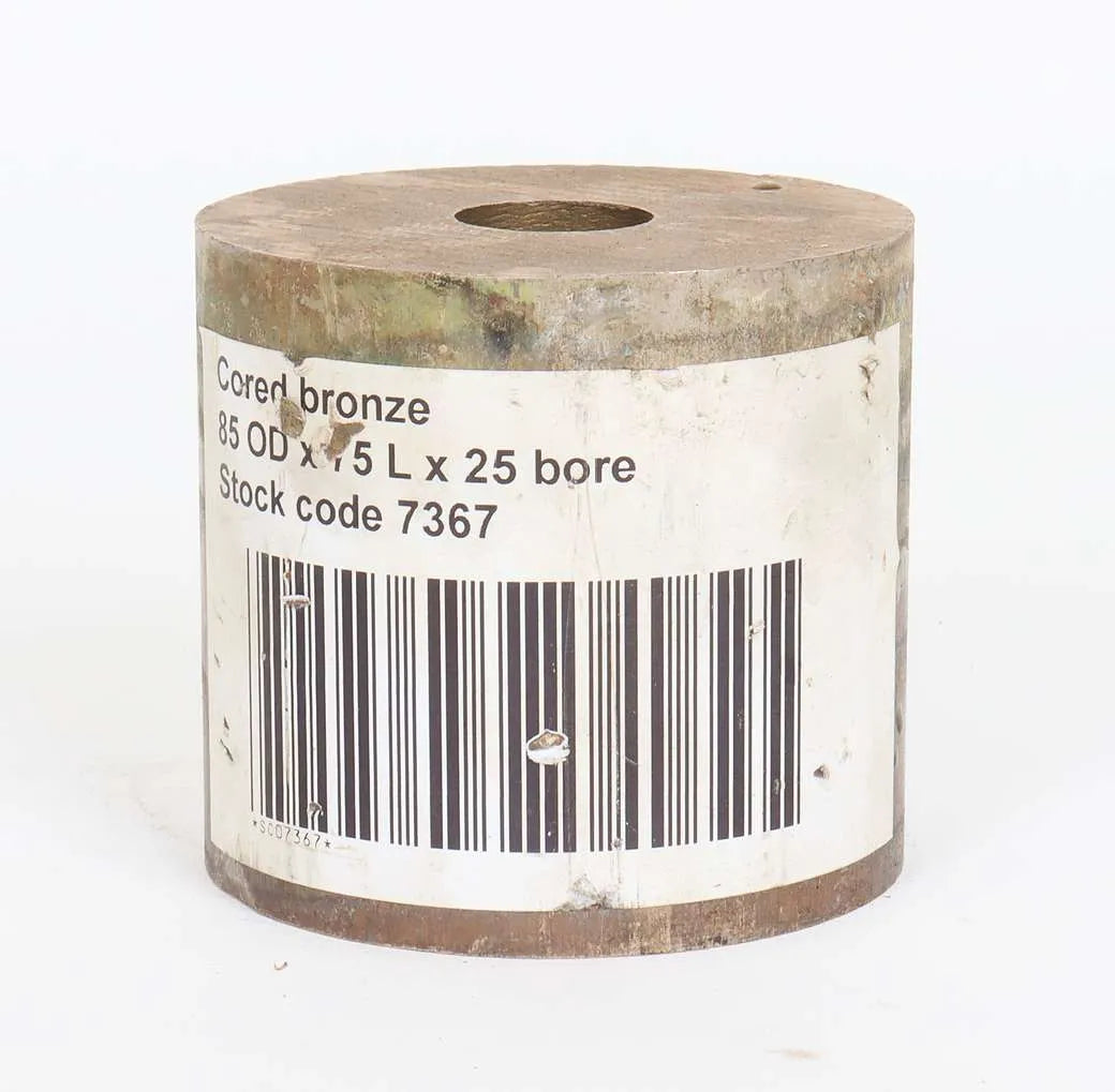Cored bronze, 85 OD x 75 L x 25 bore
