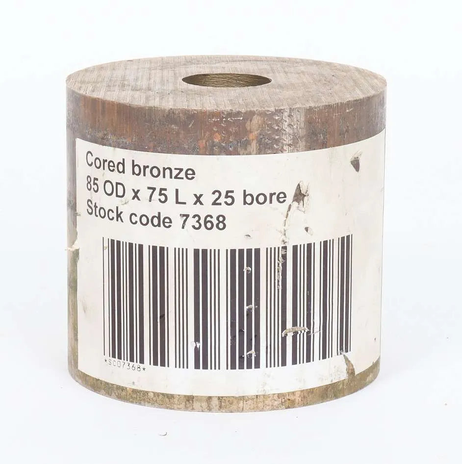 Cored bronze, 85 OD x 75 L x 25 bore