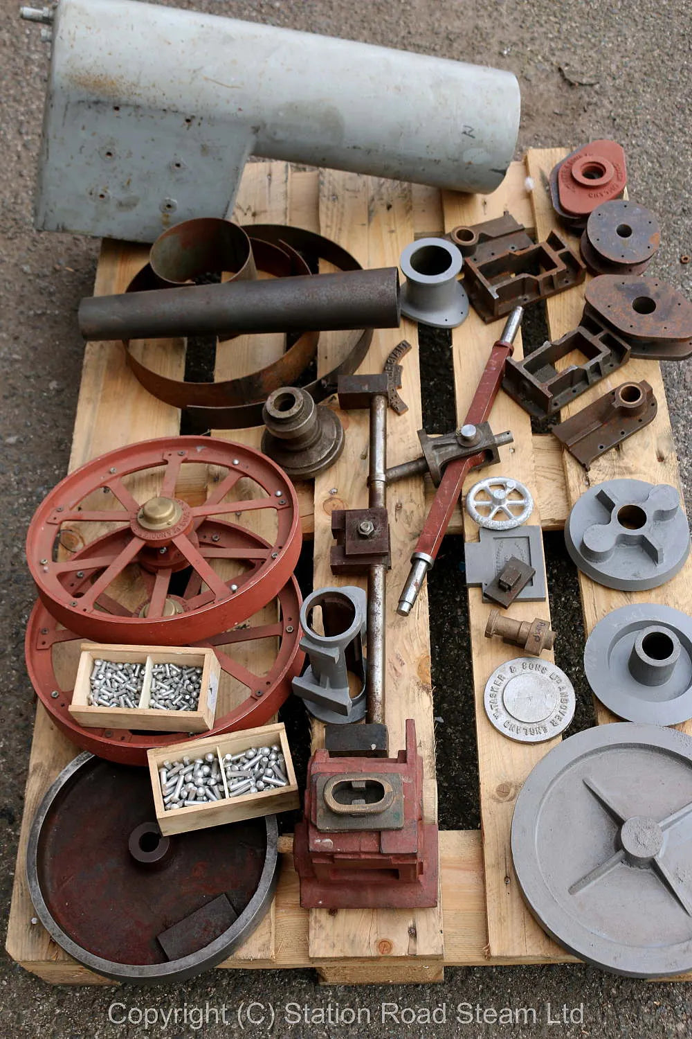 4 inch scale Tasker "Little Giant" parts/castings/steel boiler
