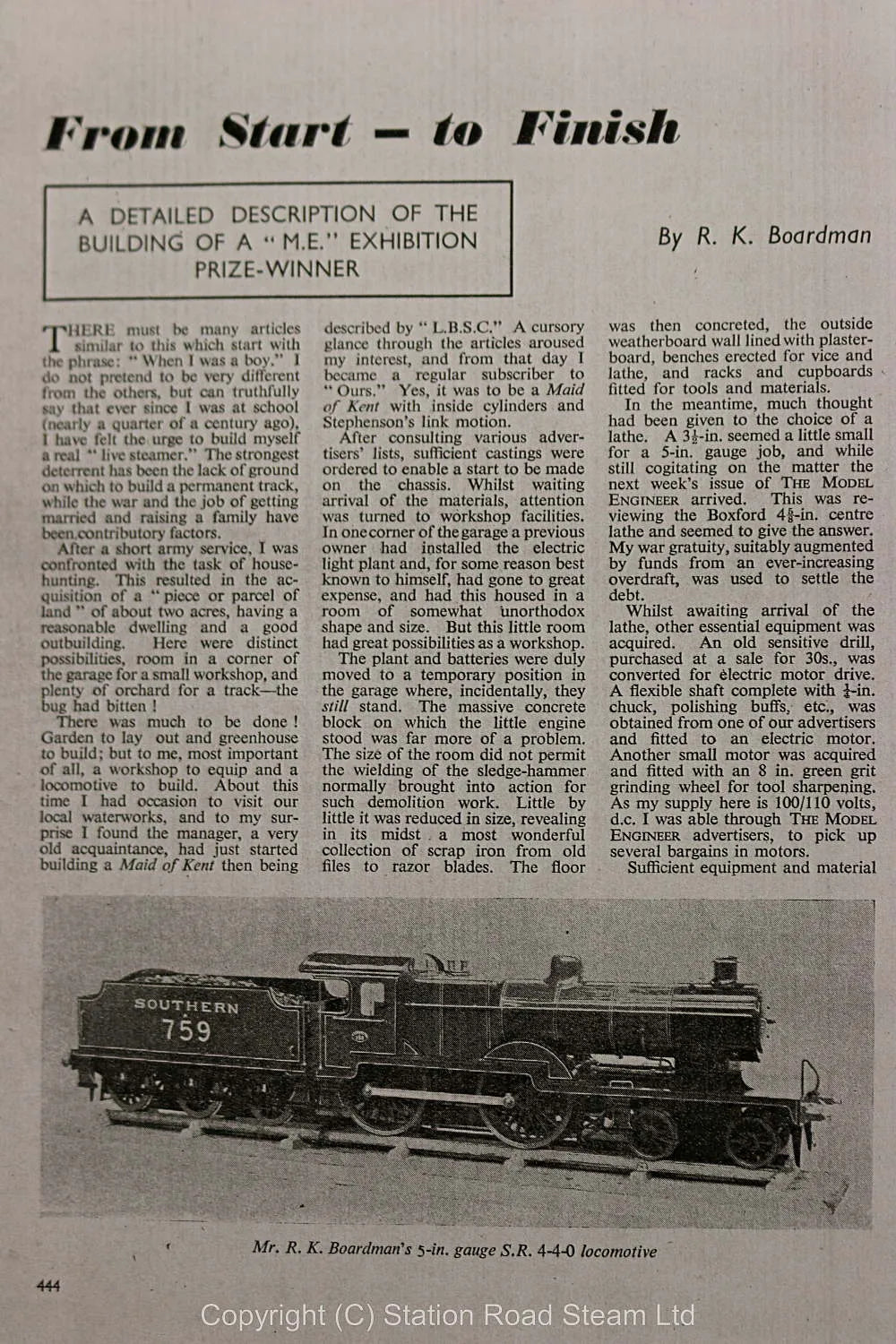 5 inch gauge Southern L1 4-4-0