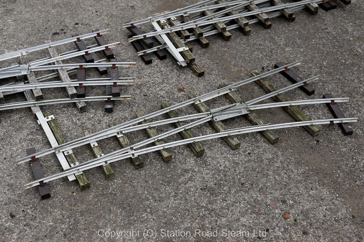 Five 5 inch gauge turnouts