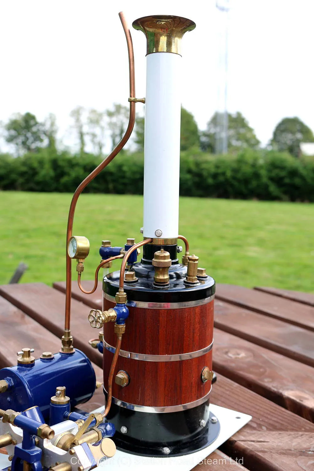 Hemmens Richmond twin cylinder engine with Wharfedale boiler