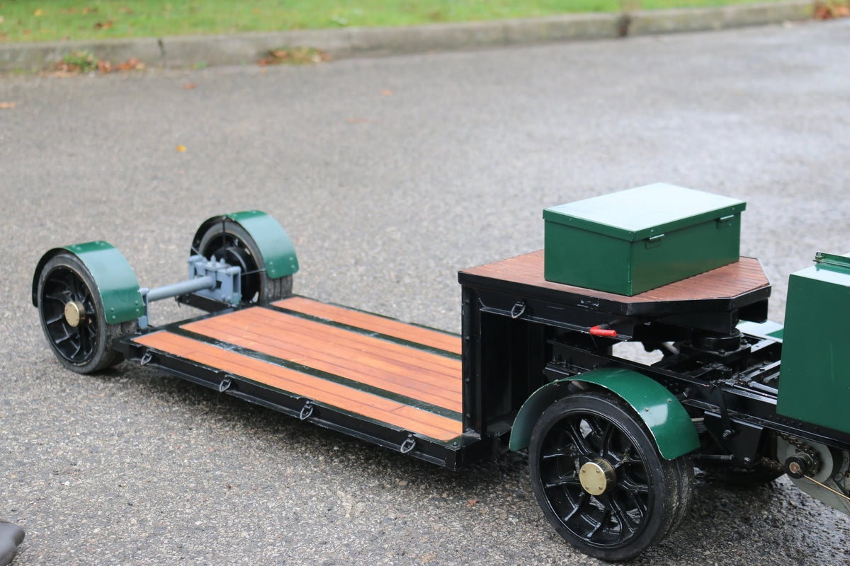 2 inch scale Clayton steam wagon with low loader trailer