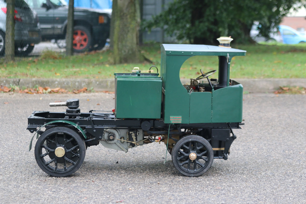 2 inch scale Clayton steam wagon with low loader trailer