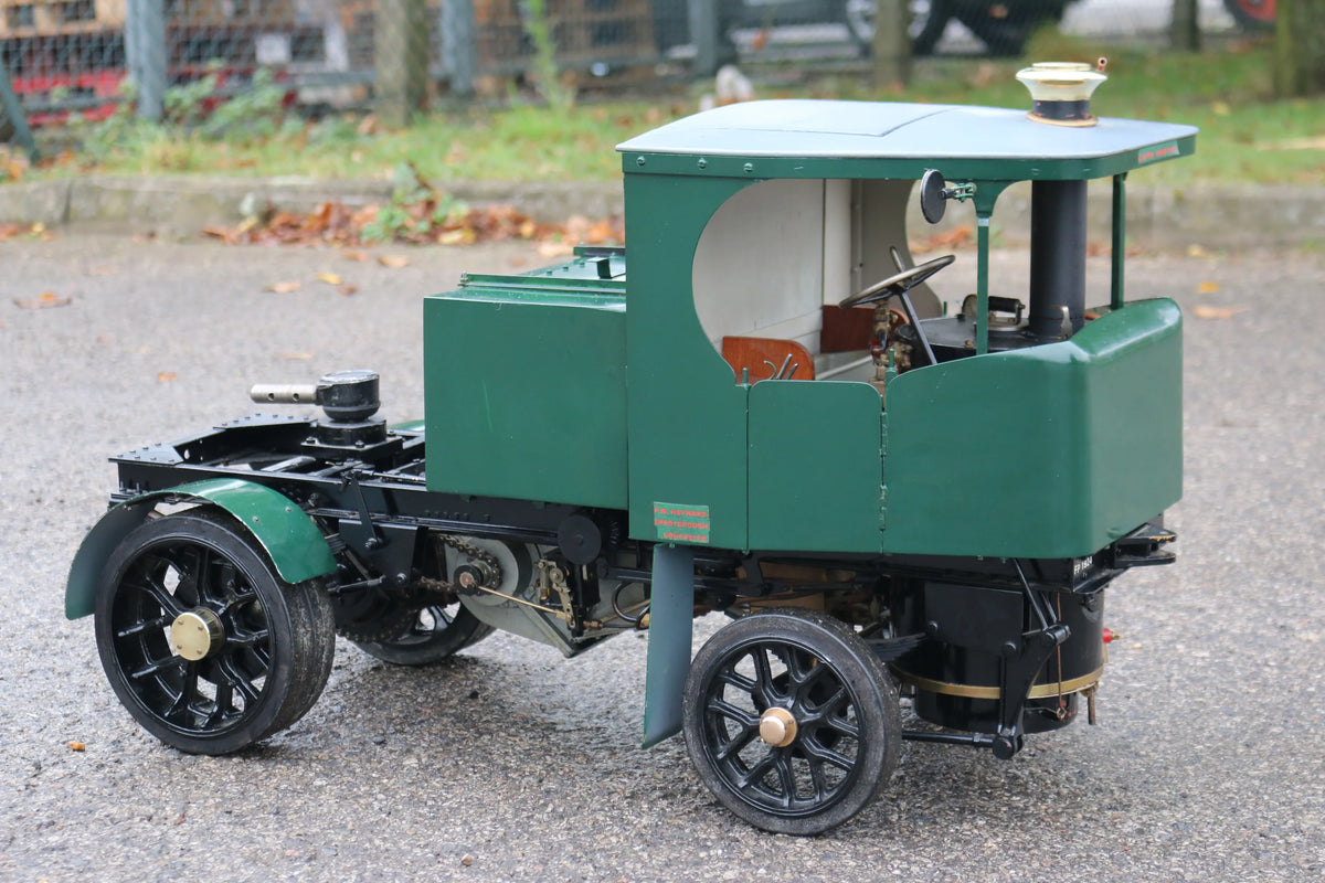 2 inch scale Clayton steam wagon with low loader trailer