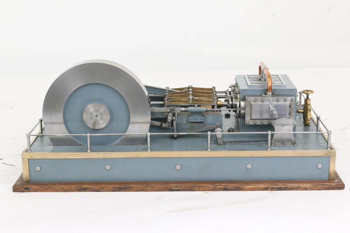 Horizontal twin mill engine with reversing gear