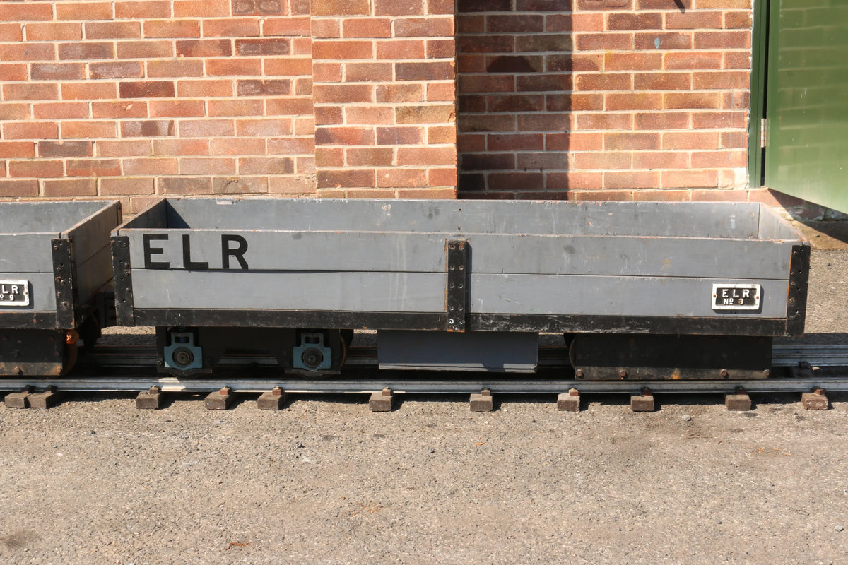 Pair 7 1/4 inch gauge bogie wagons