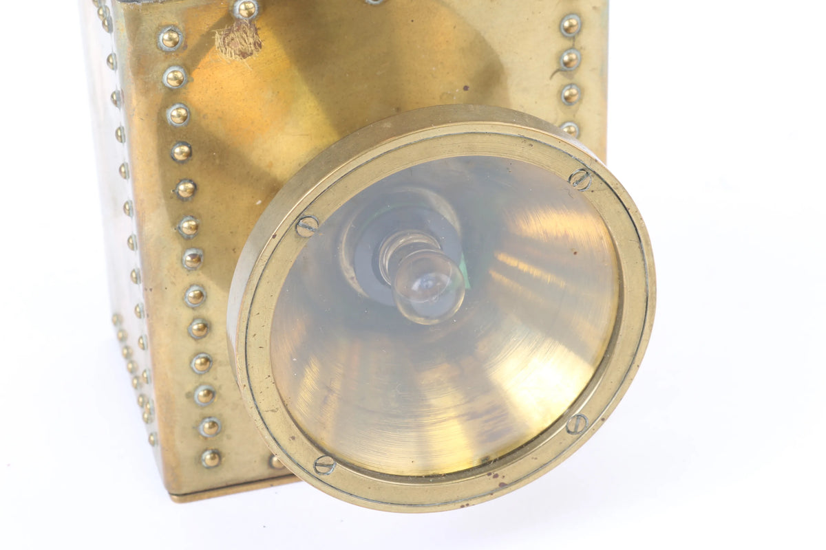 Scratch-built brass engine lamp
