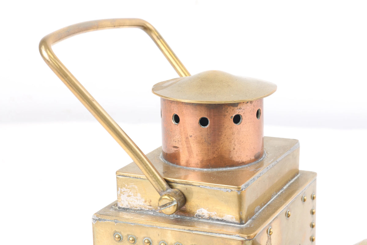 Scratch-built brass engine lamp
