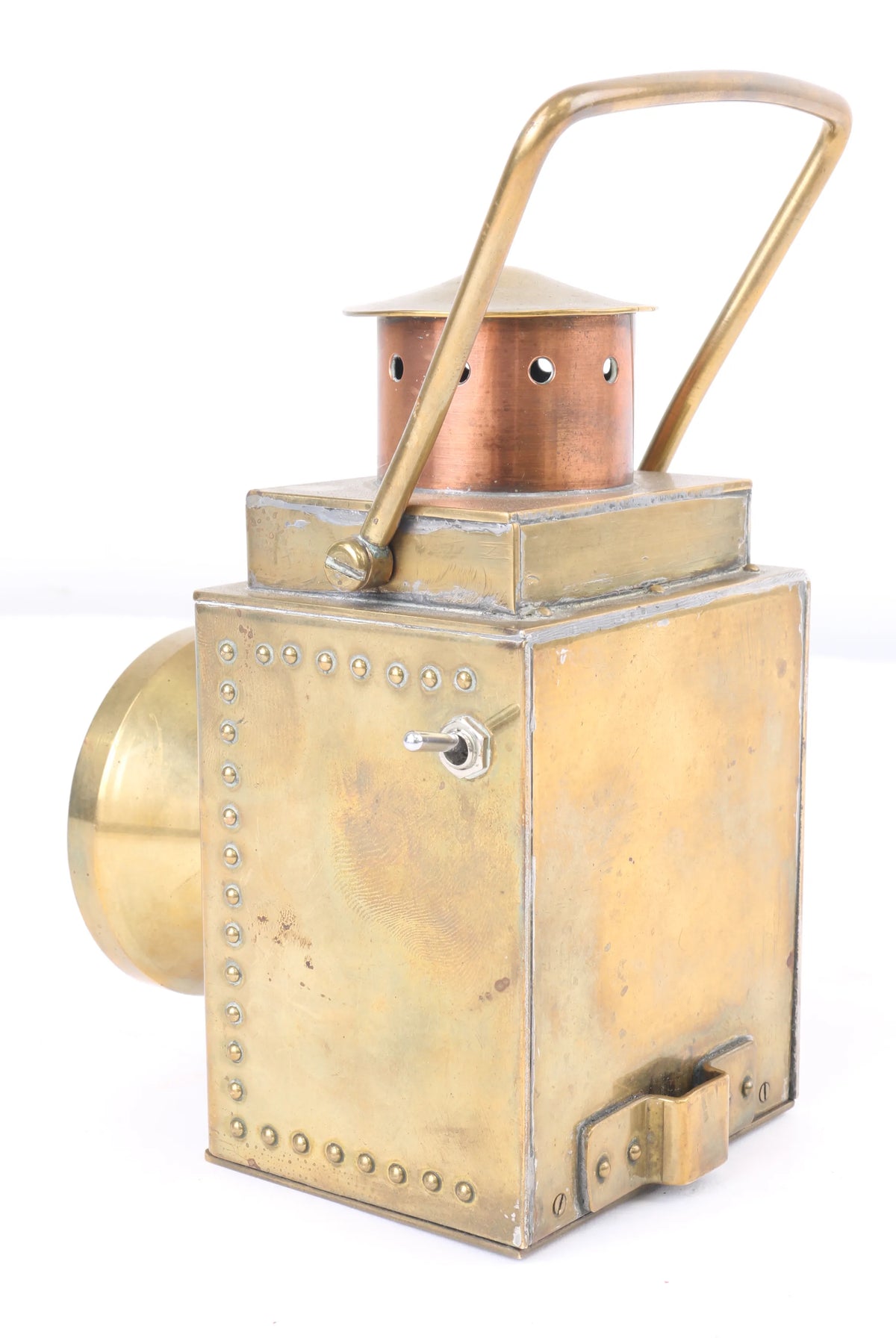 Scratch-built brass engine lamp