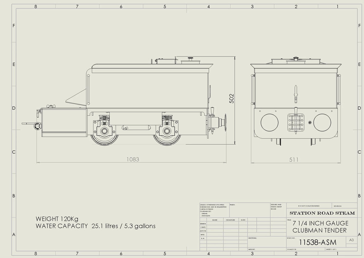 Four wheel Clubman locomotive tender