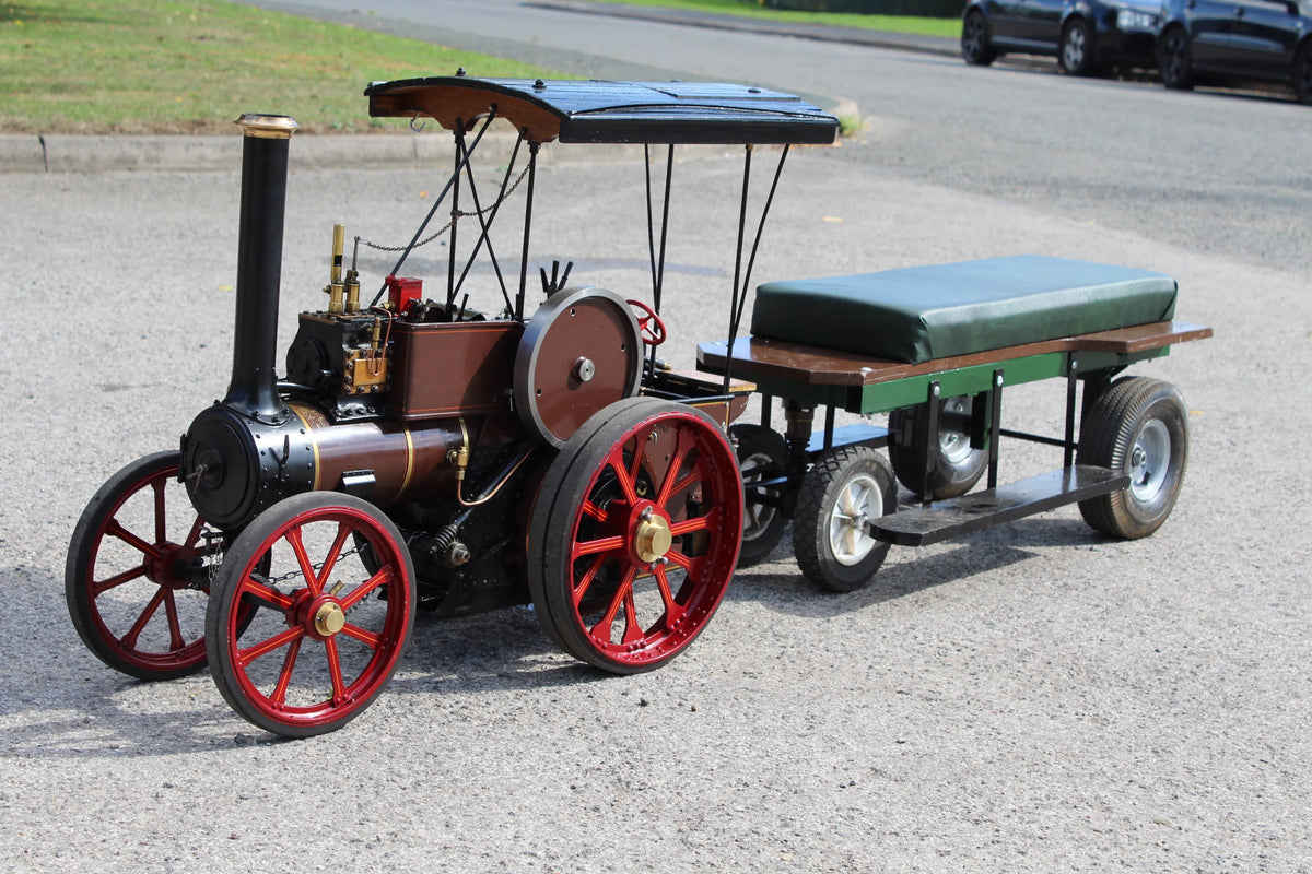 3 inch scale Ruston & Proctor steam tractor with driving trolley
