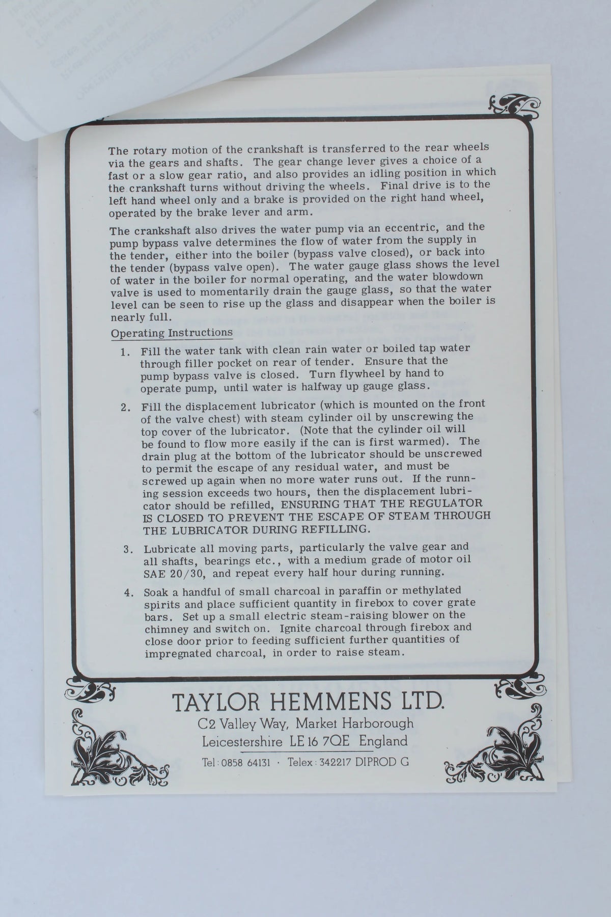 3/4 inch scale Taylor Hemmens Allchin agricultural engine