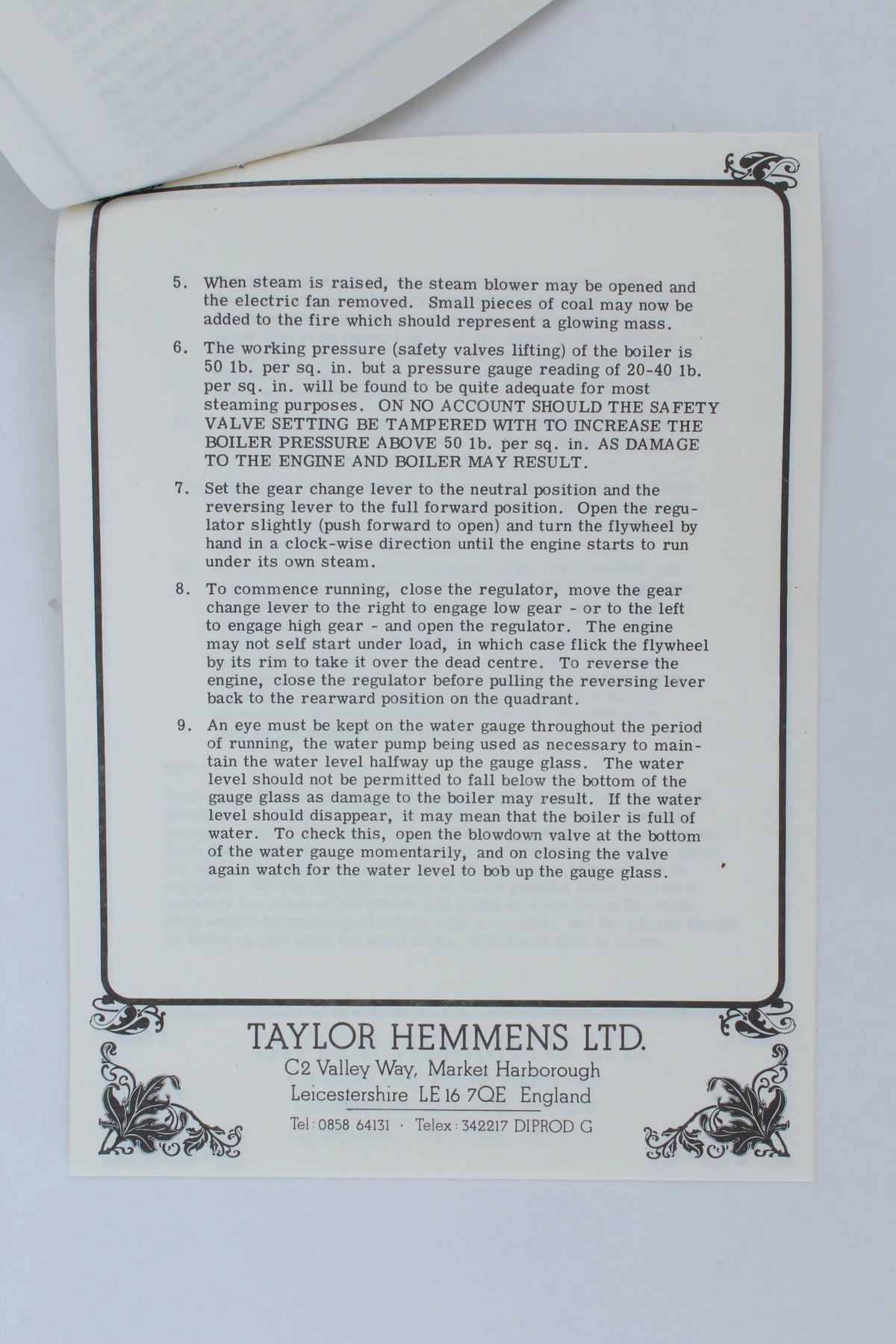 3/4 inch scale Taylor Hemmens Allchin agricultural engine