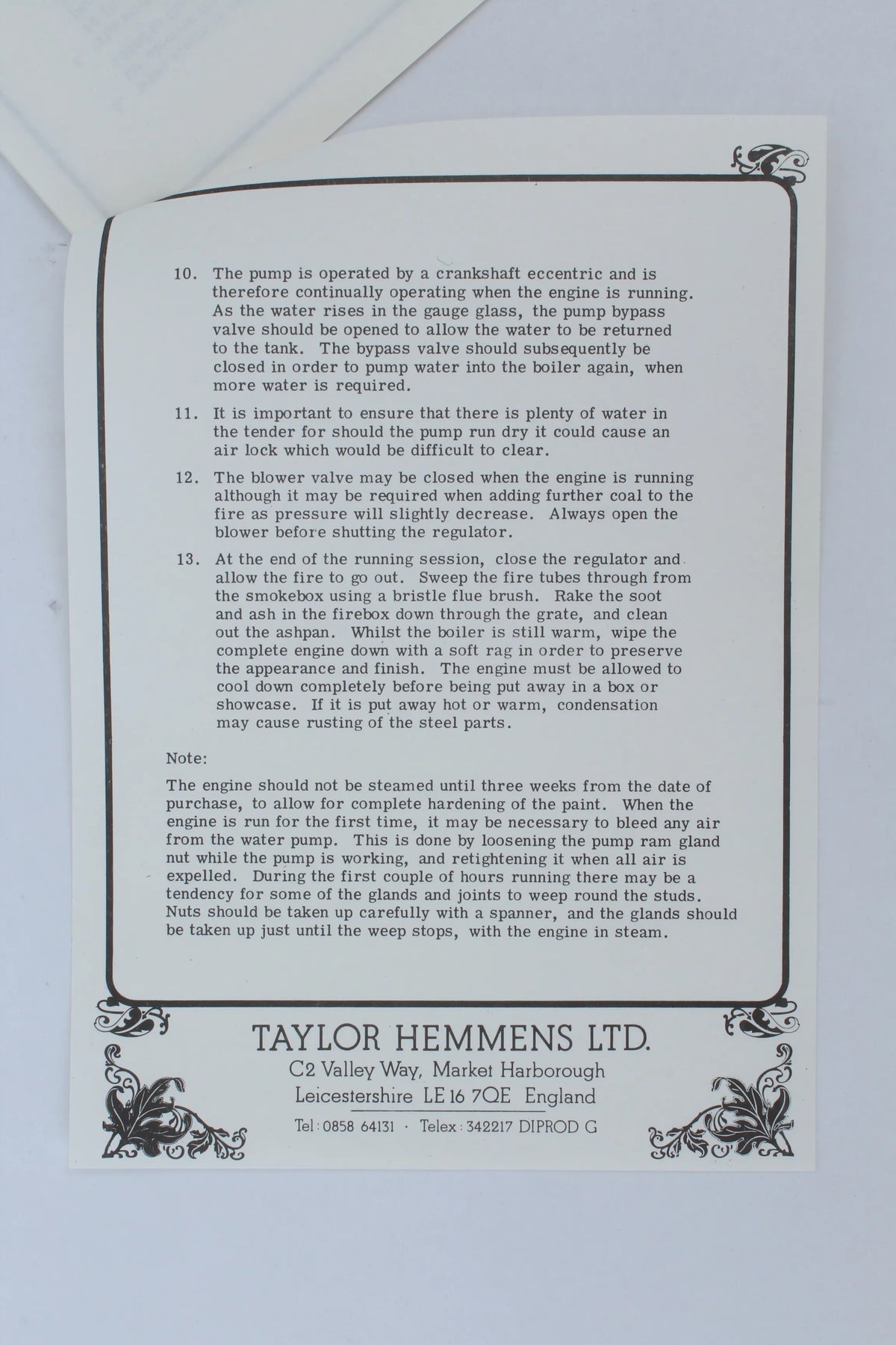 3/4 inch scale Taylor Hemmens Allchin agricultural engine