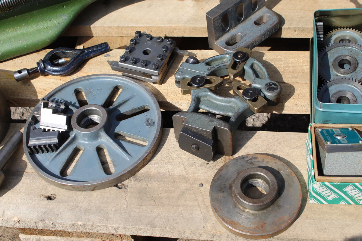 Myford ML7 lathe with tooling