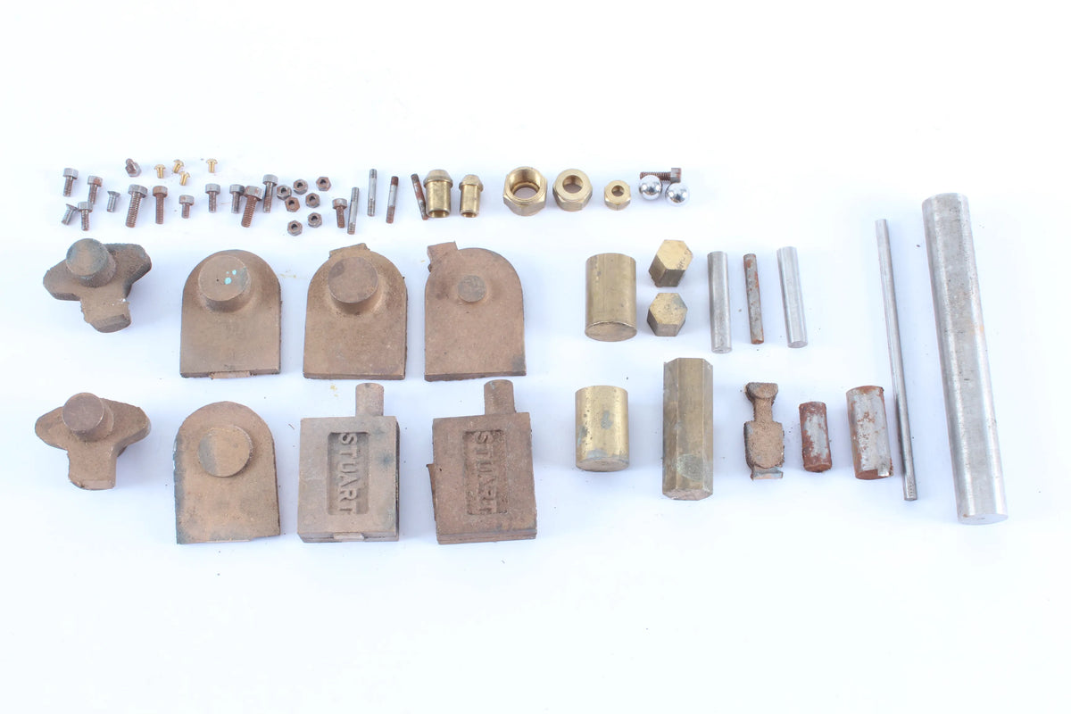 Stuart steam pump castings with part-built pump