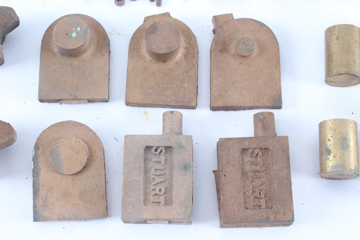 Stuart steam pump castings with part-built pump