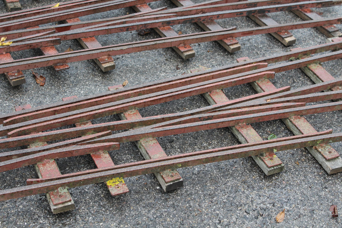 Three 5 & 7 1/4 inch multi-gauge turnouts & track panels
