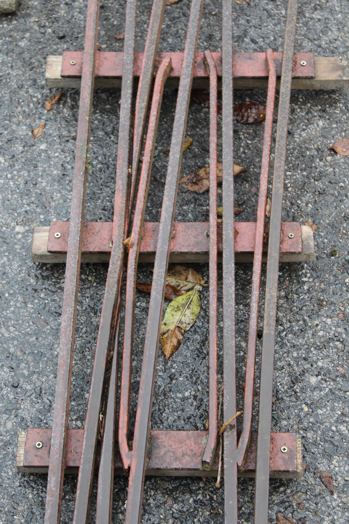 Three 5 & 7 1/4 inch multi-gauge turnouts & track panels