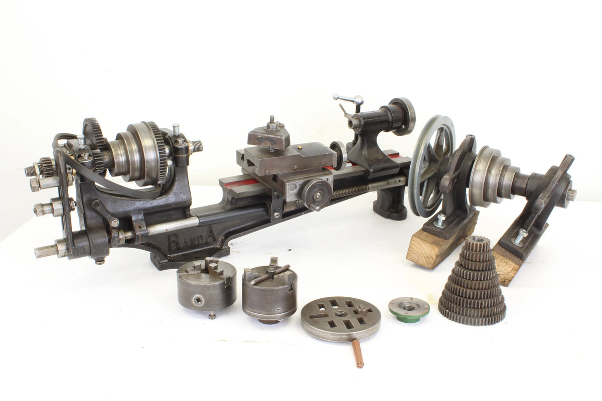 Vintage "RandA" lathe with accessories