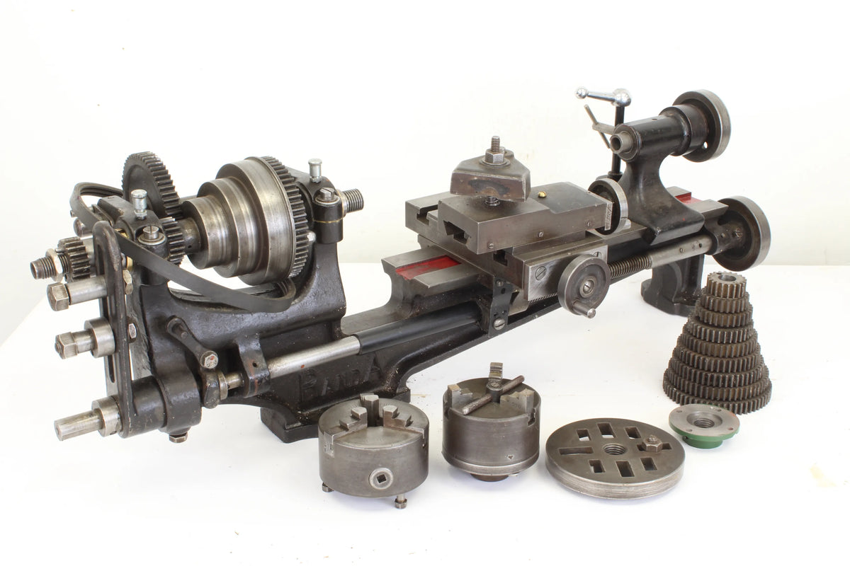 Vintage "RandA" lathe with accessories
