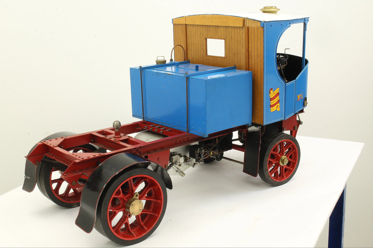 2 inch scale Clayton steam wagon with articulated trailer