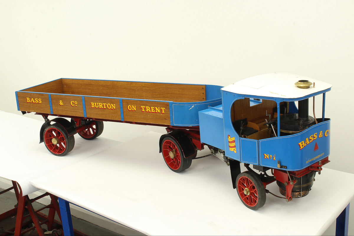 2 inch scale Clayton steam wagon with articulated trailer