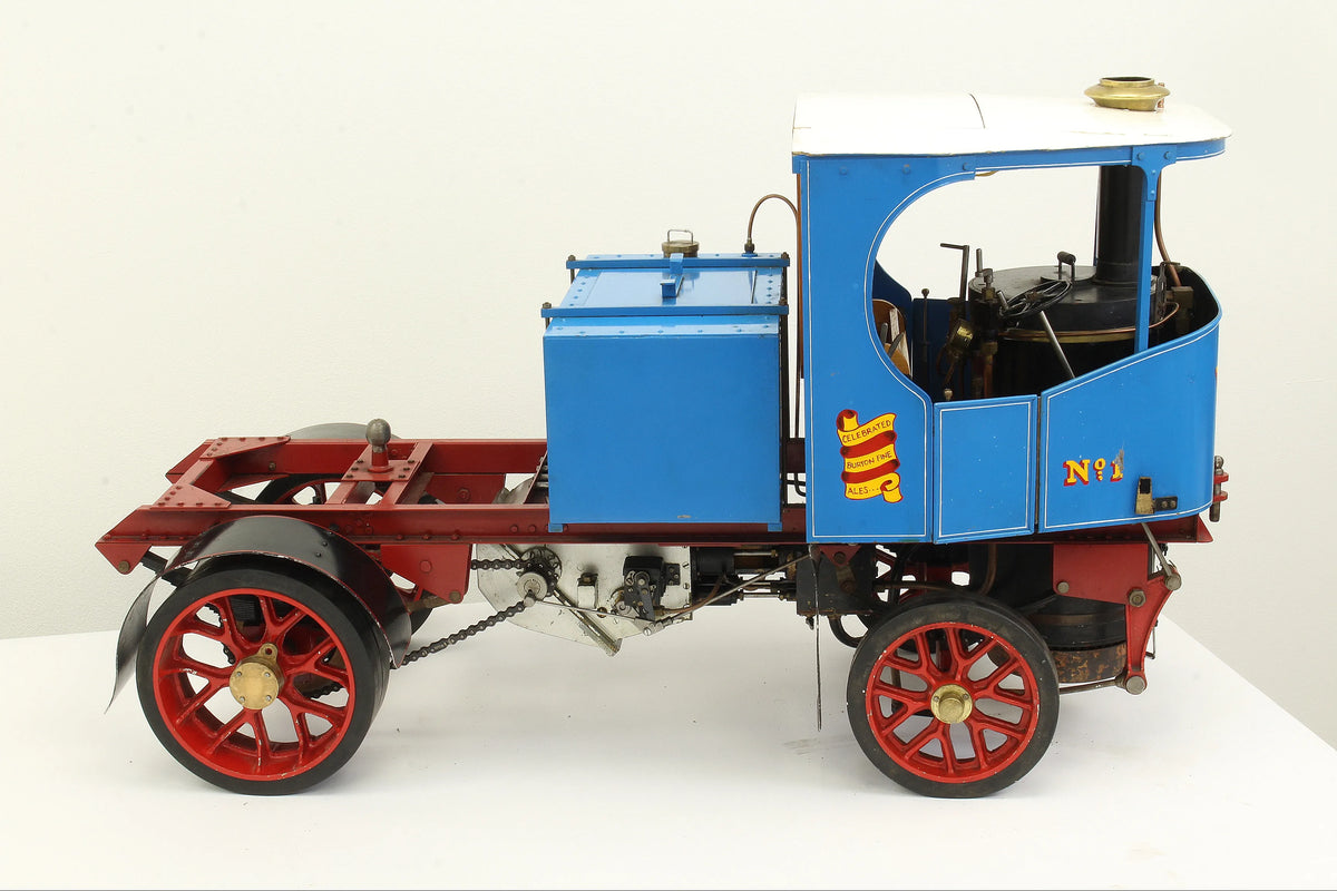 2 inch scale Clayton steam wagon with articulated trailer