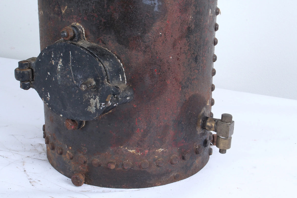Rivetted coal-fired vertical boiler with hand pump