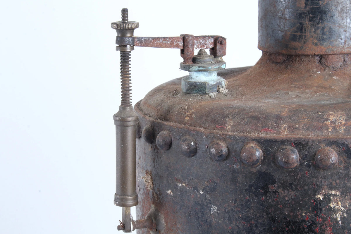 Rivetted coal-fired vertical boiler with hand pump