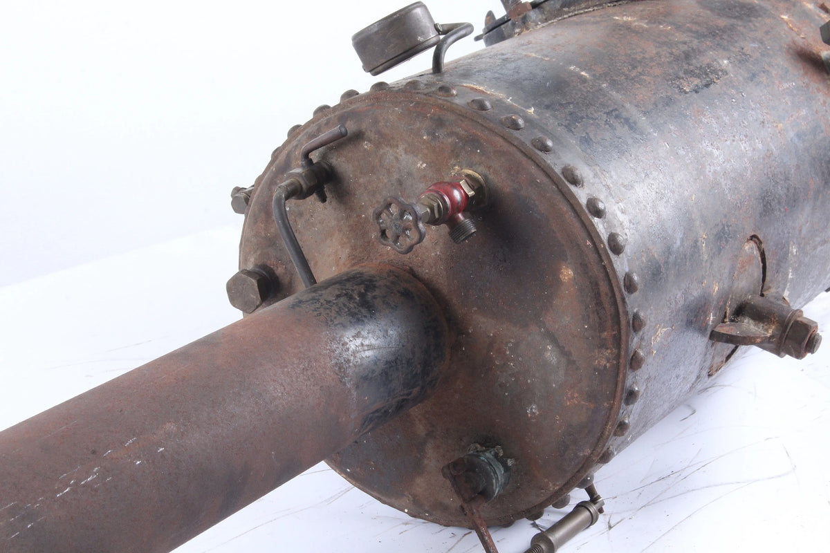Rivetted coal-fired vertical boiler with hand pump