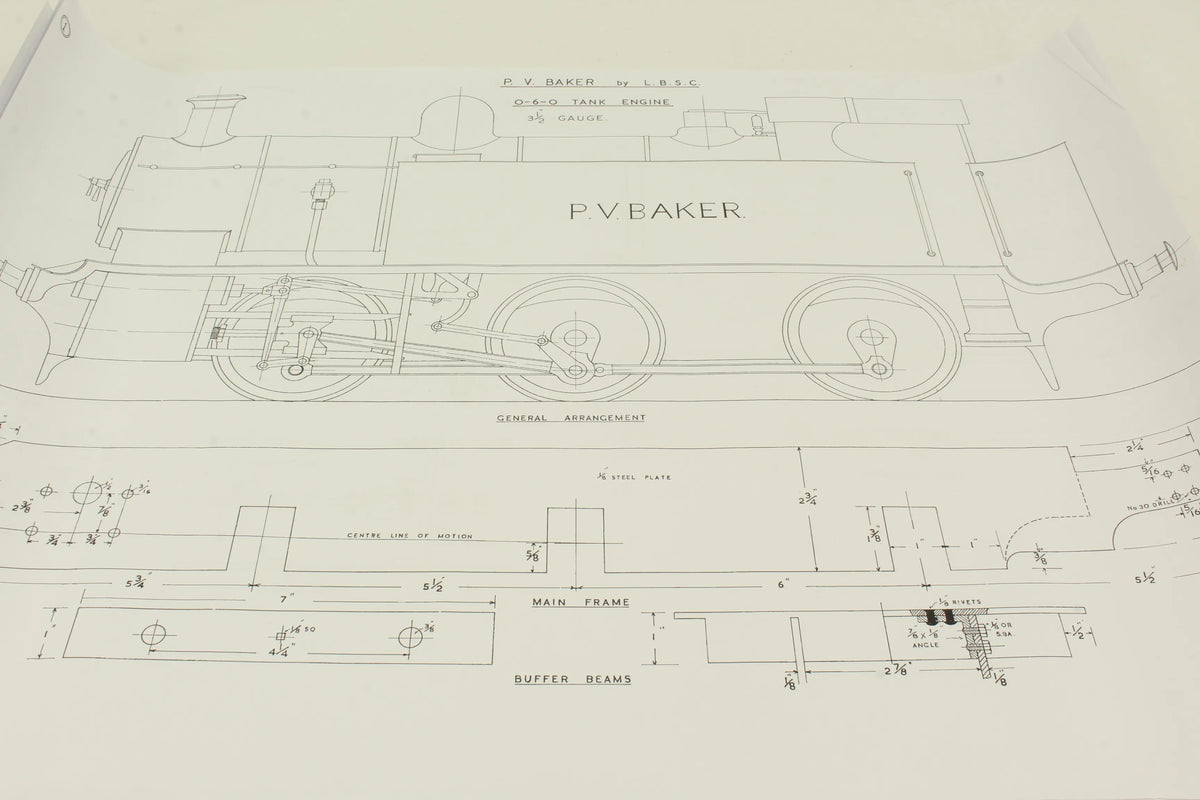 3 1/2 inch gauge "PV Baker" castings & drawings