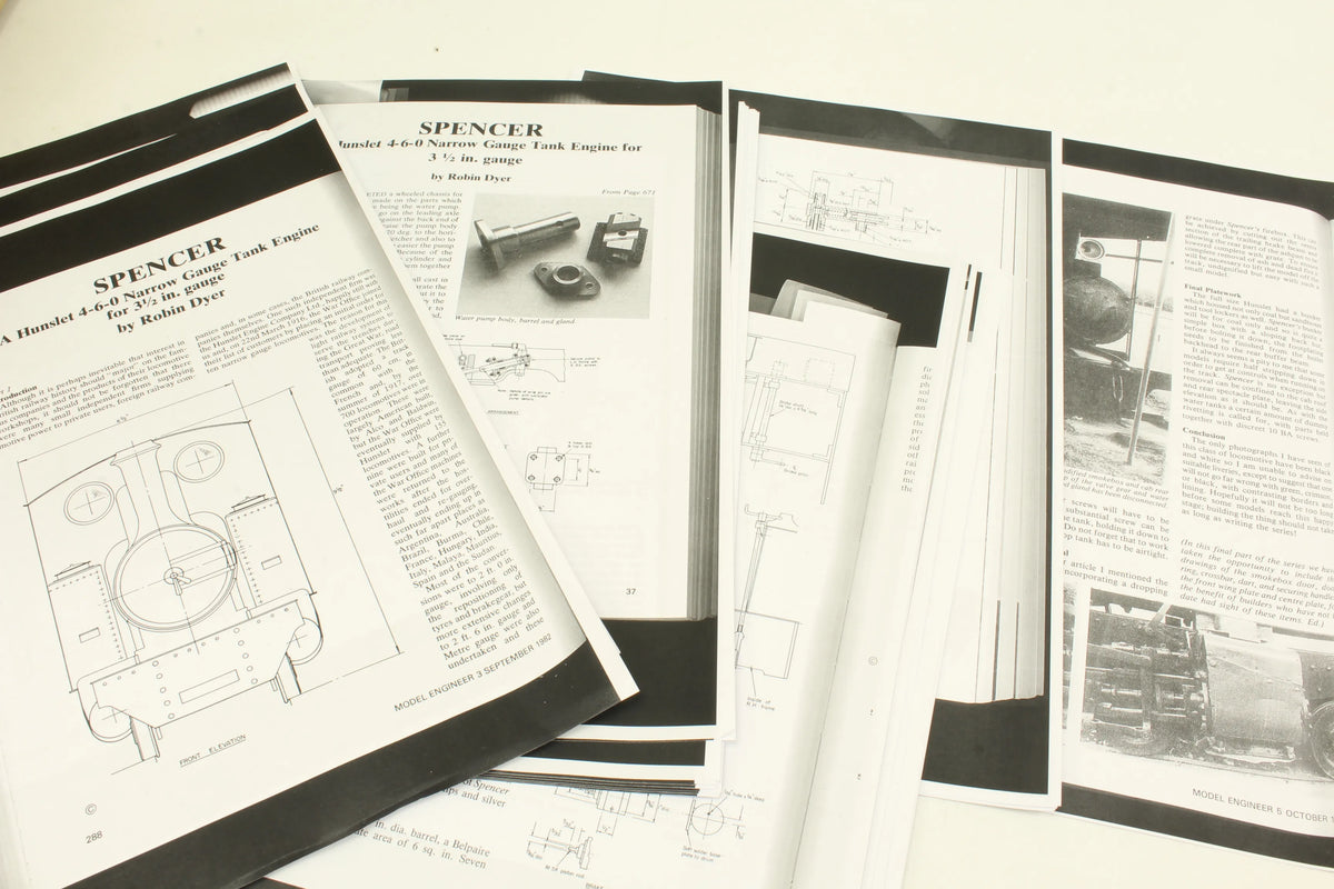 3 12 inch gauge "Spencer" frames, castings & drawings
