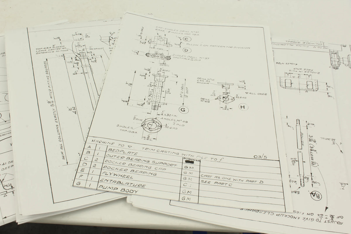 "Mary" beam engine castings & drawings