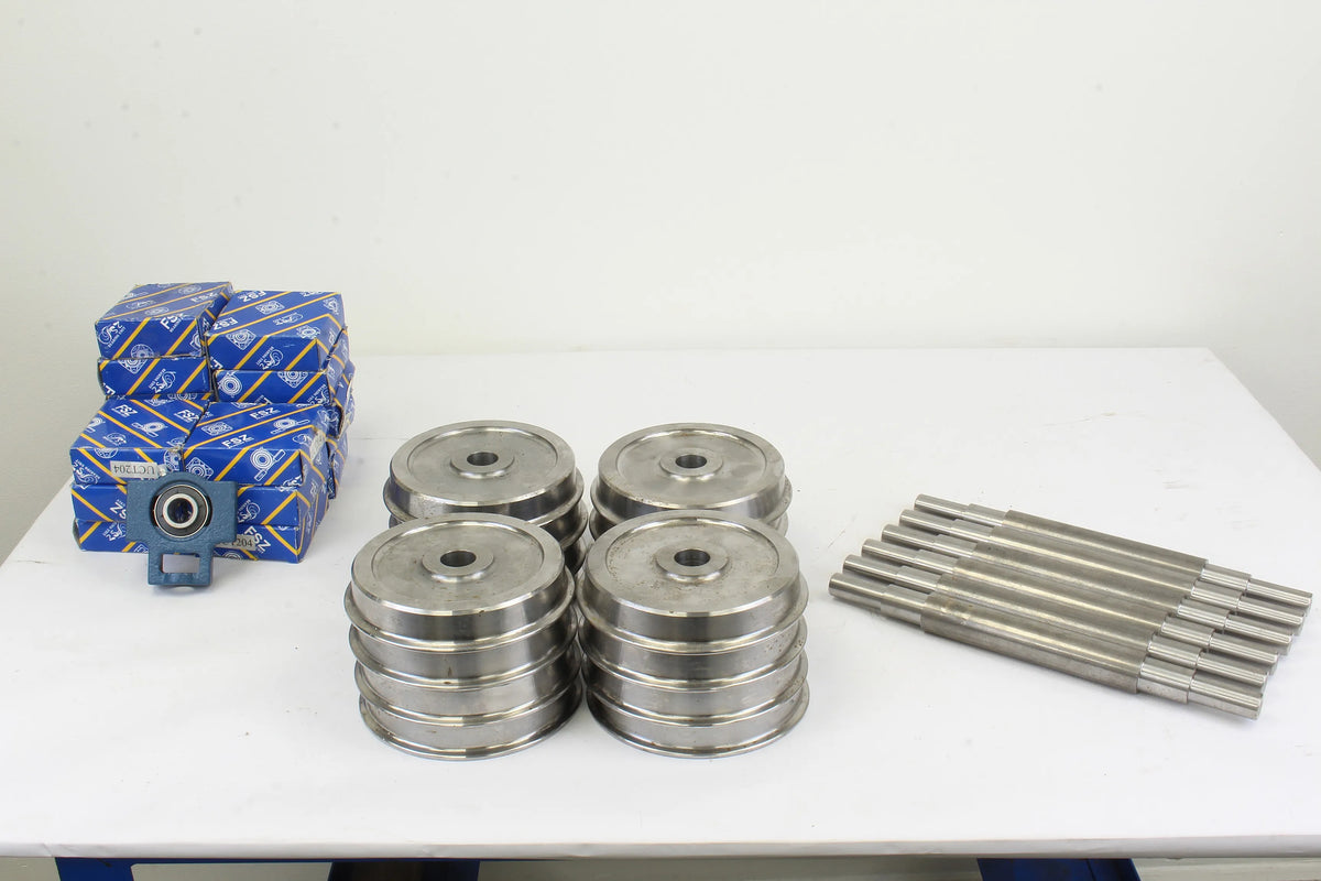 7 1/4 inch narrow gauge wheelsets - CNC turned wheels, axles, takeup bearings