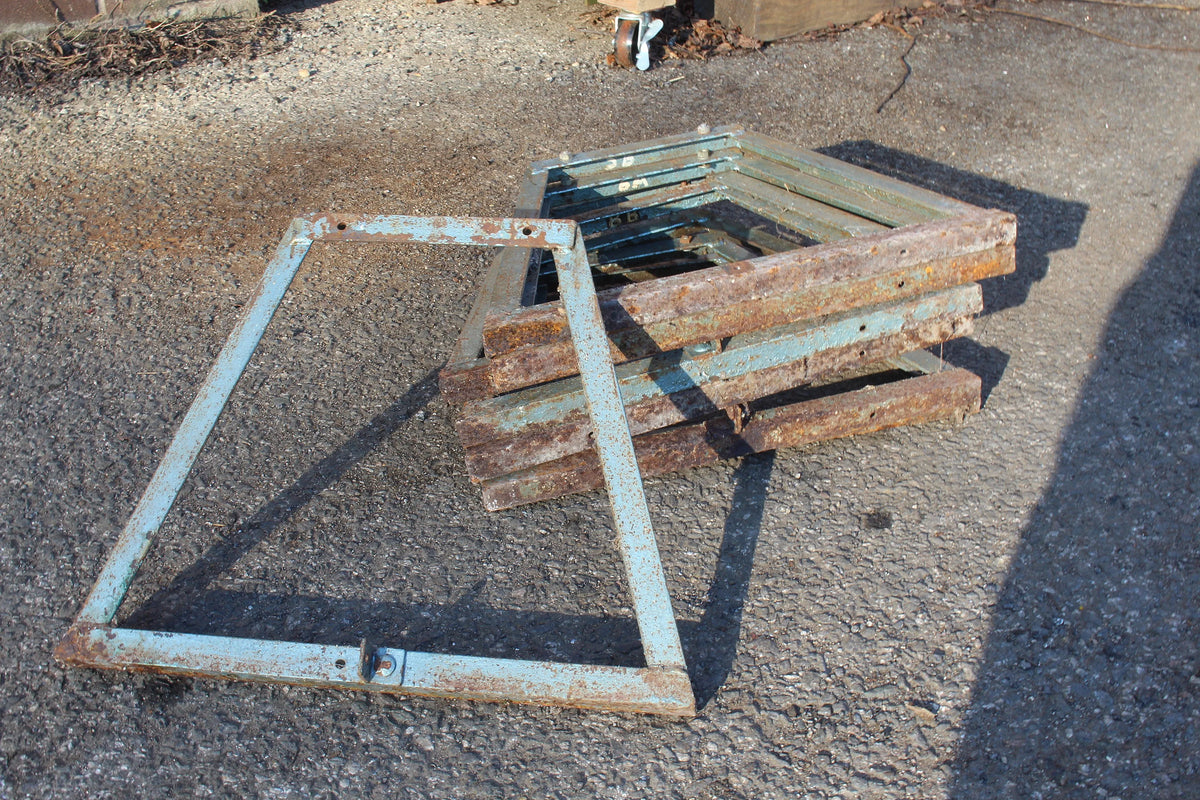Five panels of 5 inch gauge raised level track with trestles