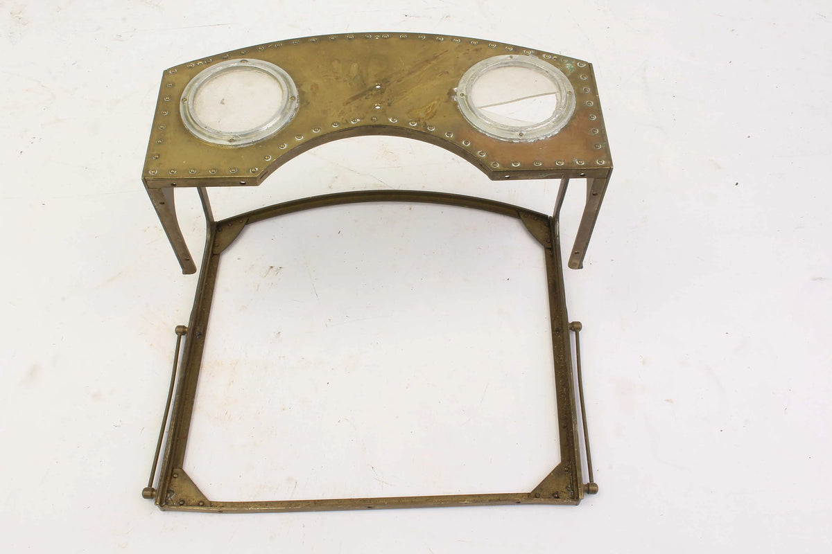 Brass side tanks and spectacle plate
