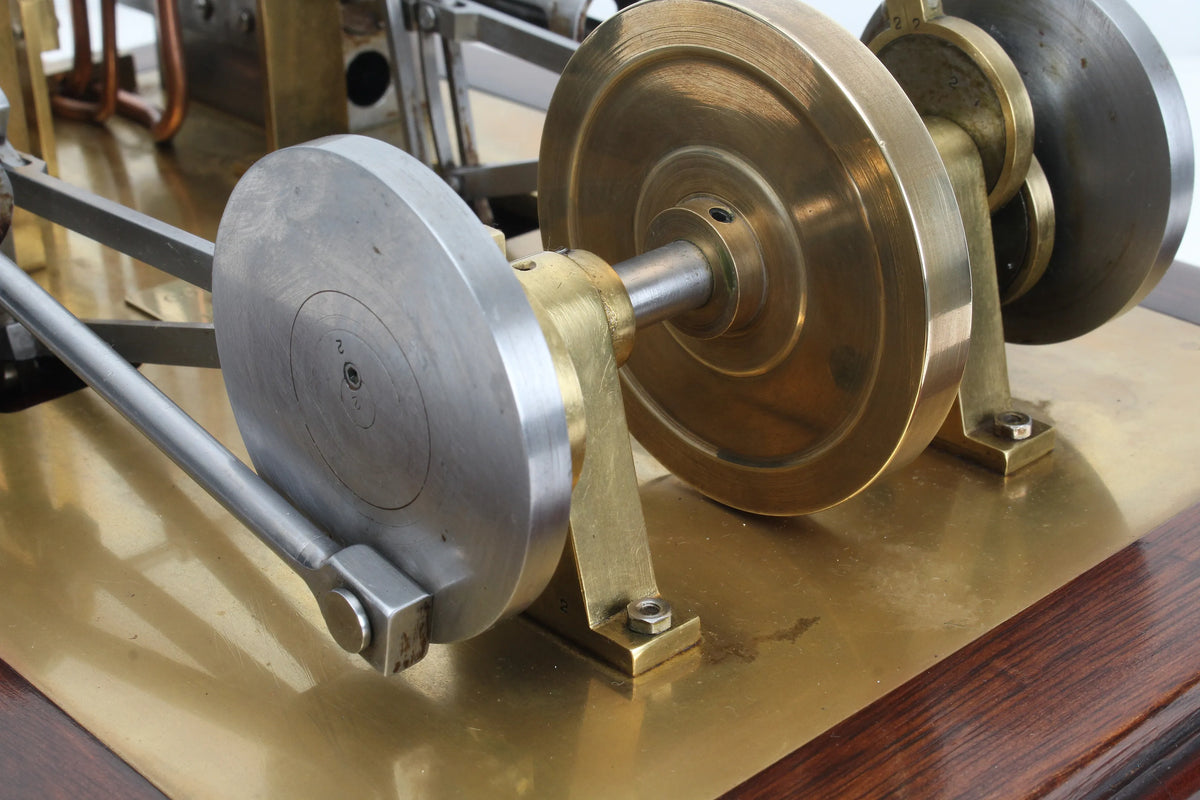 Twin cylinder horizontal mill engine with reversing gear