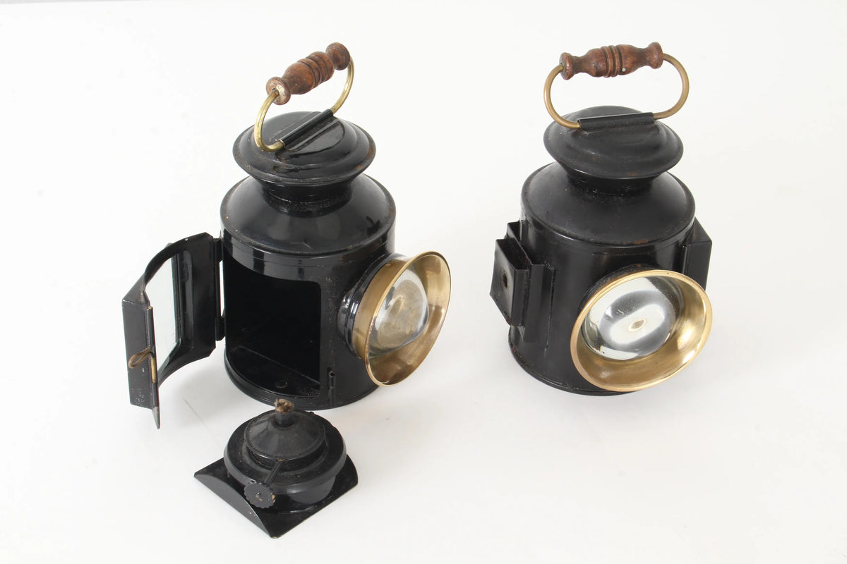 Pair of 4 inch scale traction engine headlamps