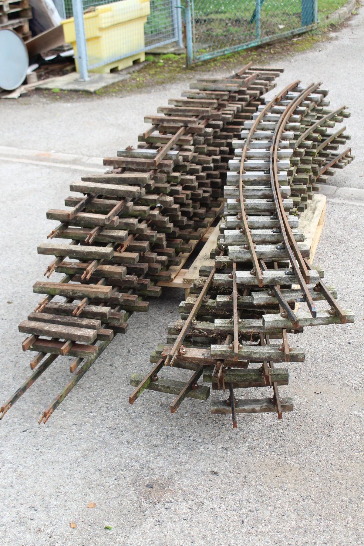 5 inch gauge steel rail track with turnout