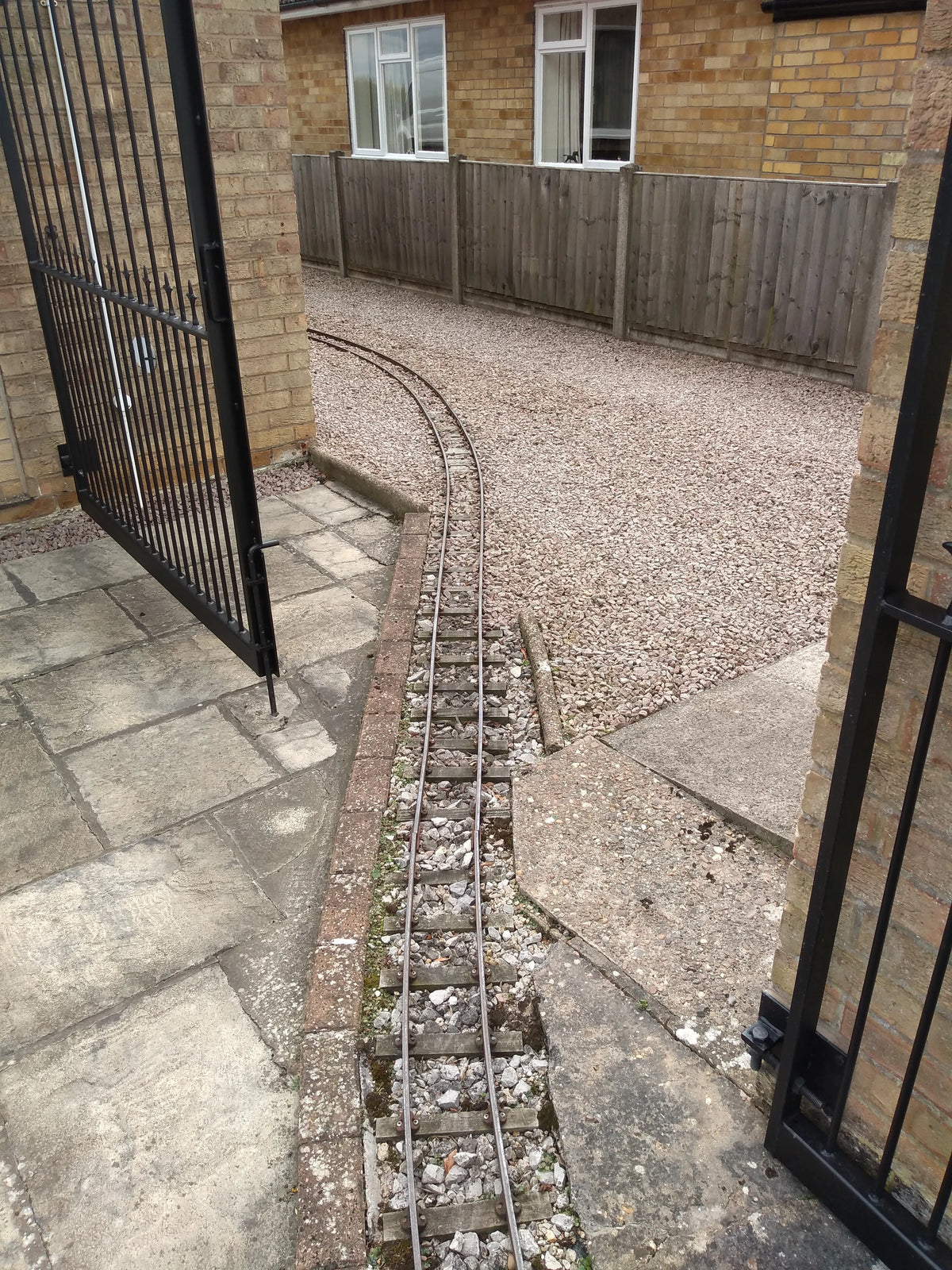 5 inch gauge steel rail track with turnout