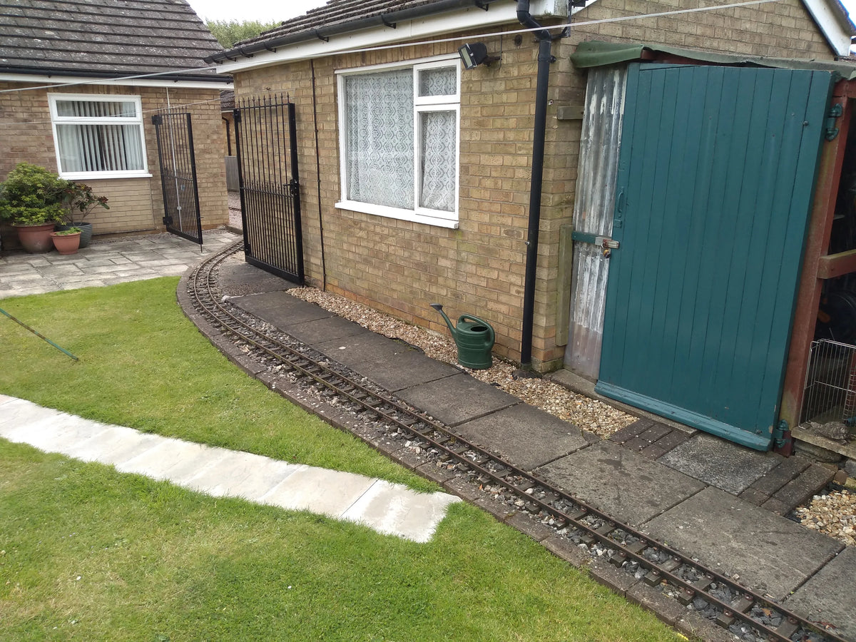 5 inch gauge steel rail track with turnout
