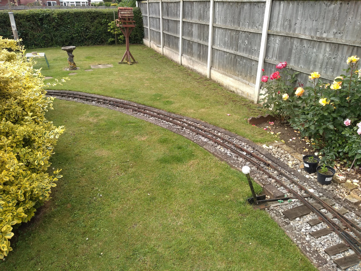 5 inch gauge steel rail track with turnout