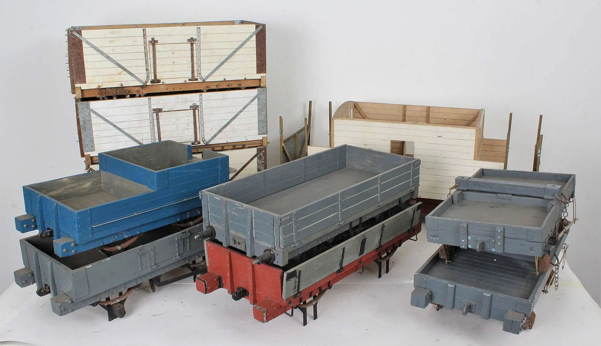 Ten part-built 5 inch gauge wagons