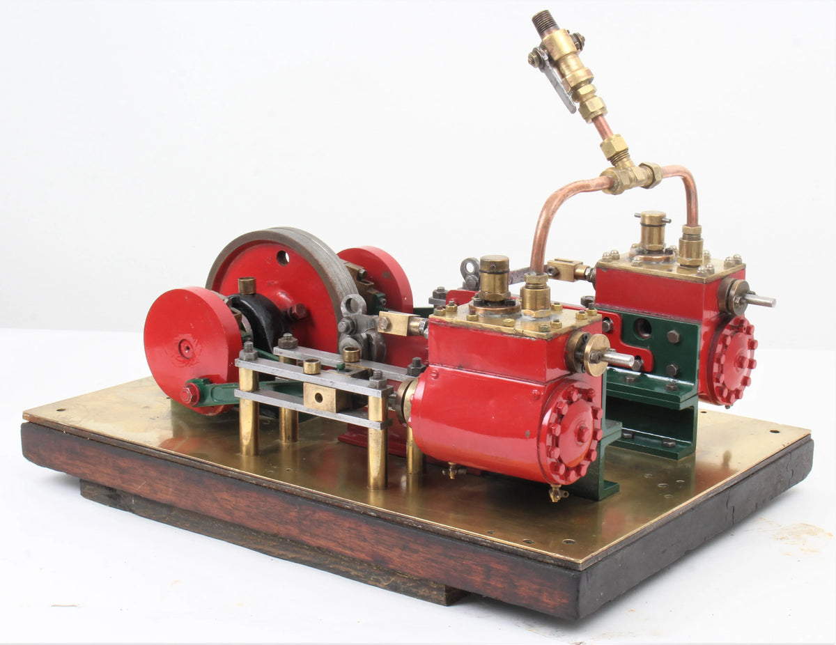 Scratch-built twin cylinder mill engine