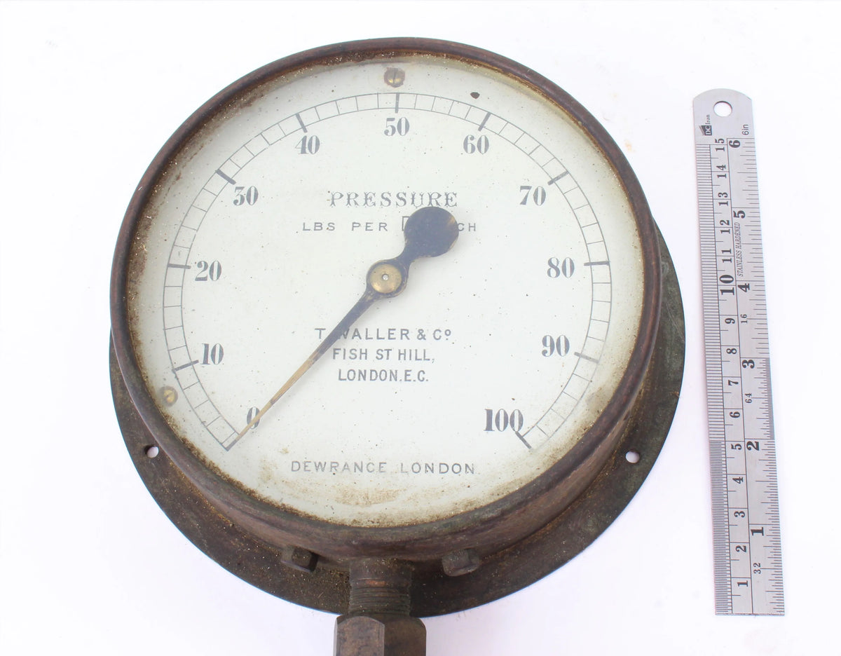 Pressure gauges, steam whistle