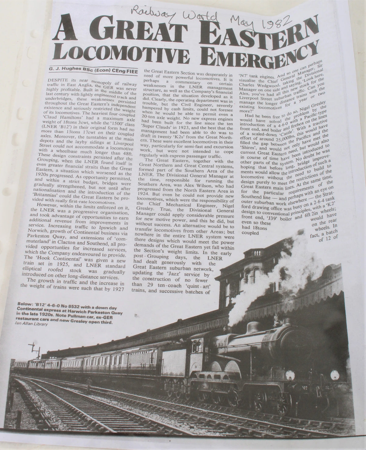 5 inch gauge LNER B12 4-6-0