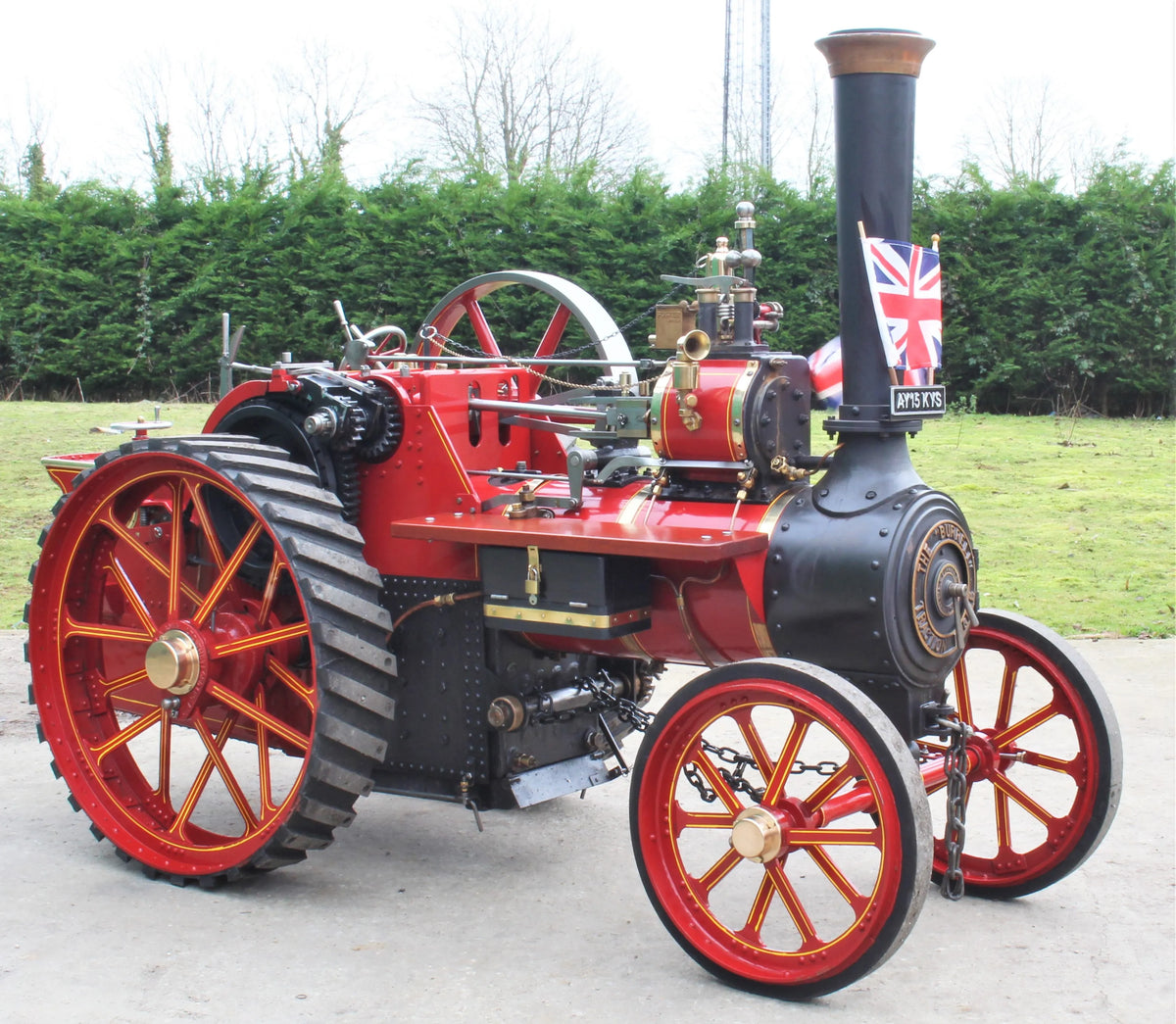 4 1/2 inch scale Burrell 6nhp agricultural engine with driving trolley