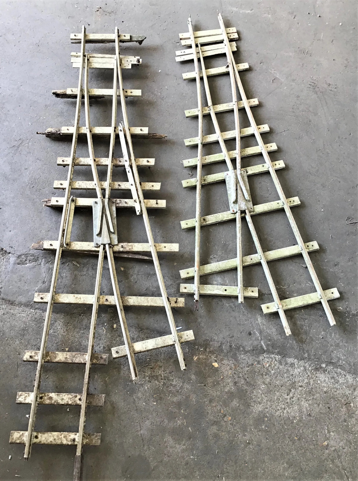 Pair of 5 inch gauge aluminium turnouts